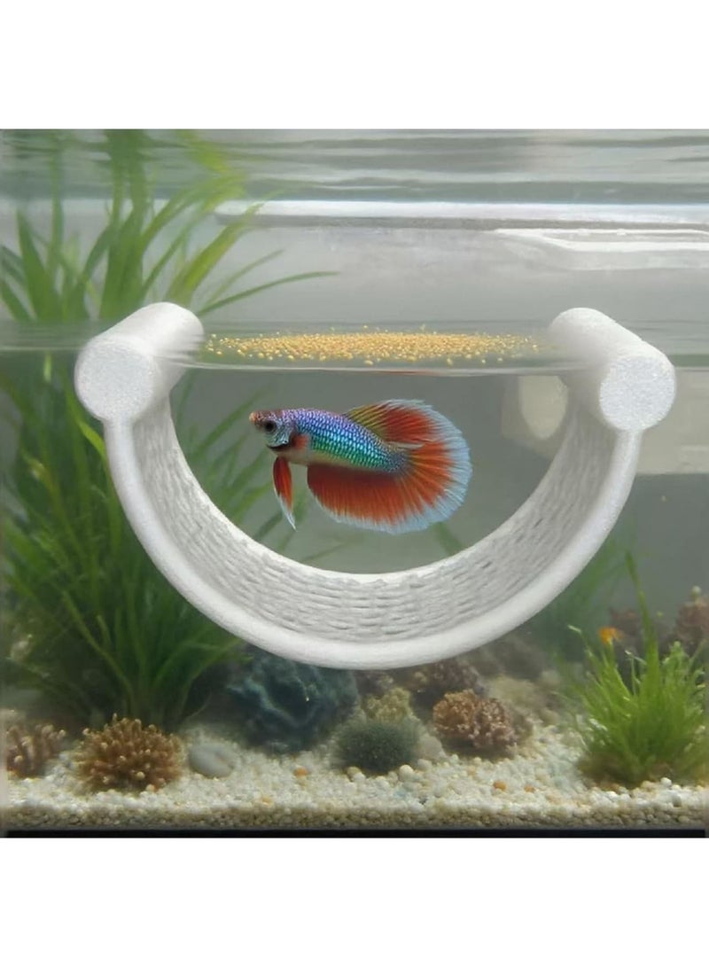 SYOSI أرجوحة سمكة البيتا، منصة استراحة عائمة للأكواريوم، حافة بسيطة لأسماك الشريمب والبيتا، ديكور خزان تدفق منخفض سهل التنظيف، سرير عائم لأسماك صغيرة، أبيض - Image 2