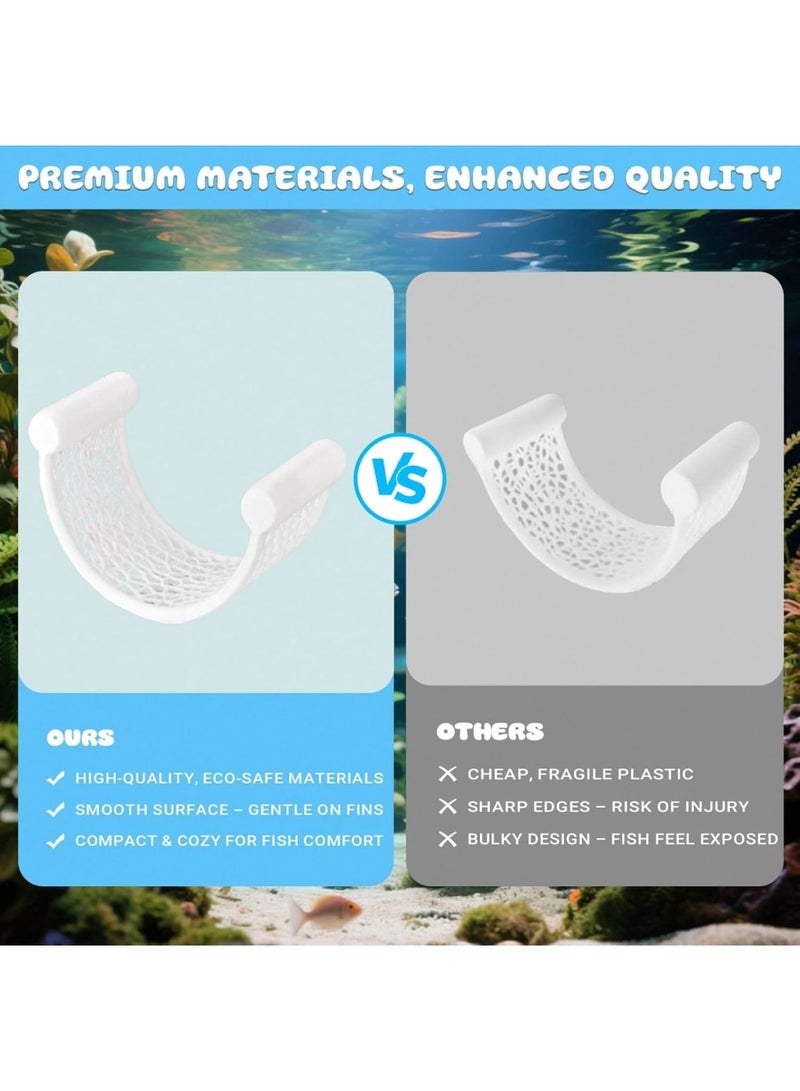 SYOSI أرجوحة سمكة البيتا، منصة استراحة عائمة للأكواريوم، حافة بسيطة لأسماك الشريمب والبيتا، ديكور خزان تدفق منخفض سهل التنظيف، سرير عائم لأسماك صغيرة، أبيض - Image 4