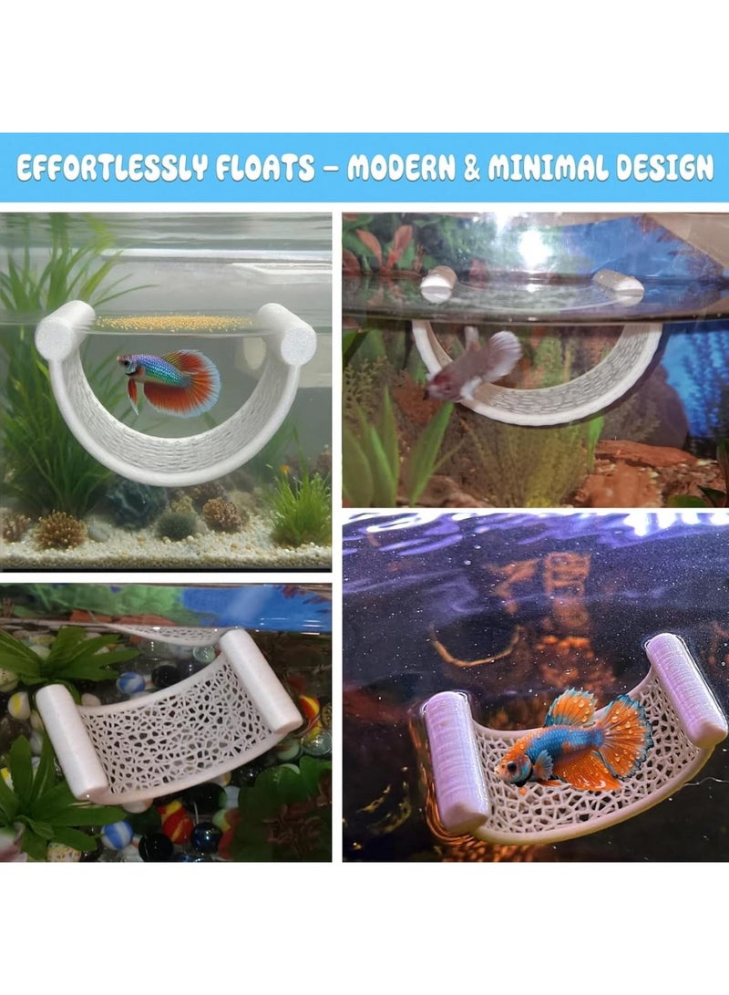 SYOSI أرجوحة سمكة البيتا، منصة استراحة عائمة للأكواريوم، حافة بسيطة لأسماك الشريمب والبيتا، ديكور خزان تدفق منخفض سهل التنظيف، سرير عائم لأسماك صغيرة، أبيض - Image 5