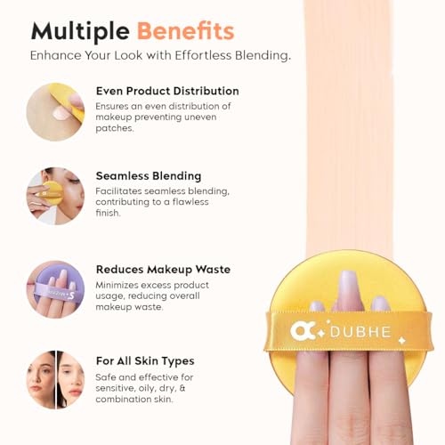 Gleva 4pcs Puff Soft Face Makeup Sponge, Loose powder Foundation Blending Sponges Set, Makeup Blender, Dual-Sided Design Contouring, Wet and Dry Tool, Reusable and Washable, (Round and Triangle) - Image 4