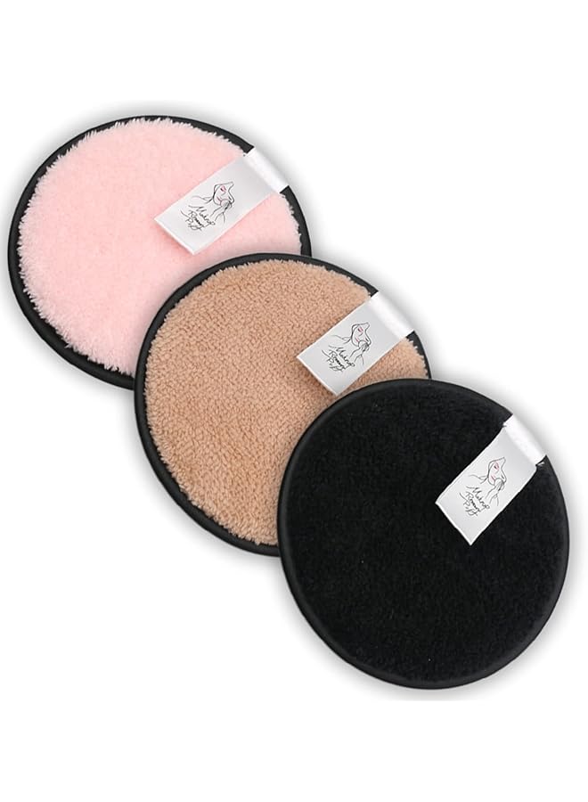 Aafeen Pack Of 3 Reusable Makeup Remover Pads Soft And Smooth Dual Sided Velvet Microfiber Cloth For Face Eye Lips Skin Cleansing Washable Facial Pad Eco Friendly Beauty Products Cleaning Wipes - Image 1