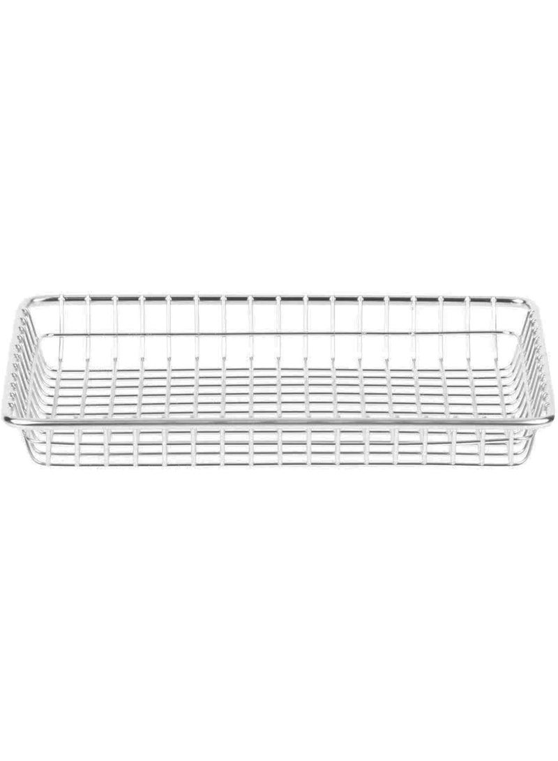 Dunekart Metal Wire Kitchen Drawer Divider - Cabinet Organizer Basket for Cutlery Utensils and Gadgets - Rustproof Storage Tray Pack of 1 Silver - Image 2