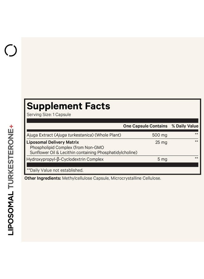 Codeage Turkesterone Supplement, 4-Month Supply, Hydroxypropyl-β-Cyclodextrin, Liposomal Delivery, Sports, Pre & Post-Workouts, Ajuga Turkestanica, Vegan, Gluten-Free, Non-GMO - 120 Capsules - Image 2