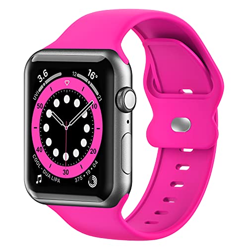 Gleiven Upgrade Bands Compatible with Apple Watch Band 42mm 44mm 45mm for Women Men-Soft Silicone Replacement Sport Watch Strap for iWatch SE Series 7 6 5 4 3 2 1-Wristband - Image 1