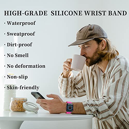 Gleiven Upgrade Bands Compatible with Apple Watch Band 42mm 44mm 45mm for Women Men-Soft Silicone Replacement Sport Watch Strap for iWatch SE Series 7 6 5 4 3 2 1-Wristband - Image 4
