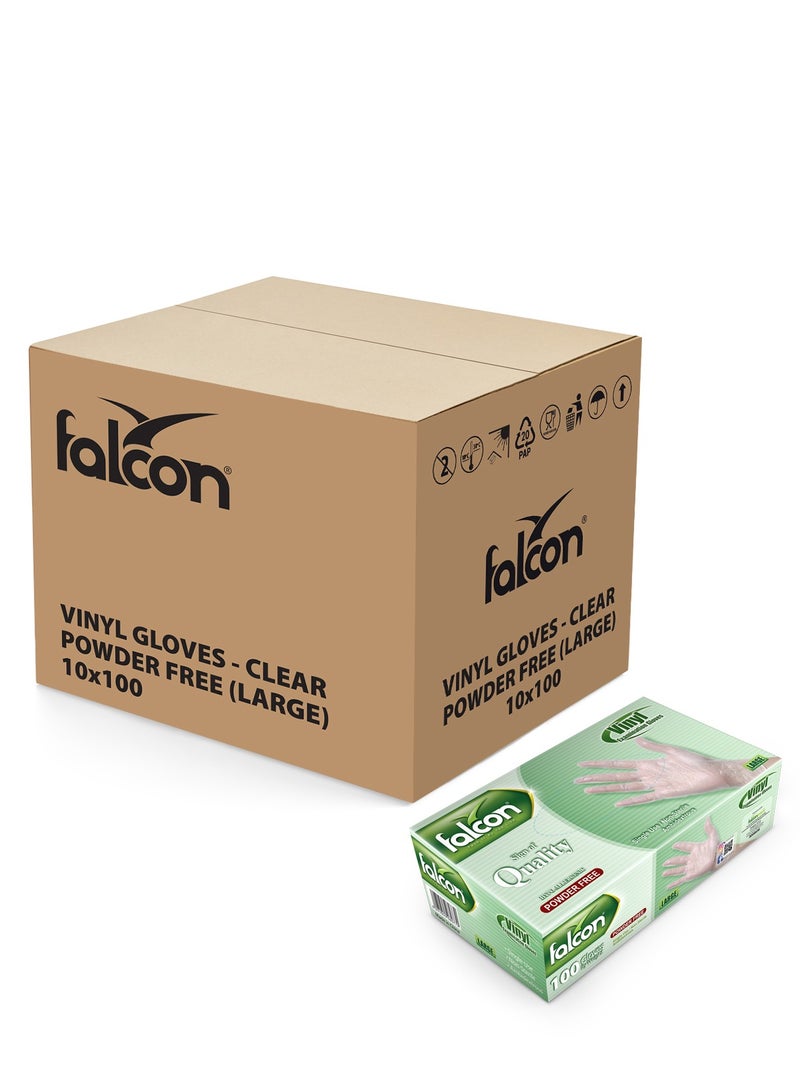 Falcon VINYL GLOVES VINYL GLOVES (L) POWDER FREE-1000 PC - Image 1