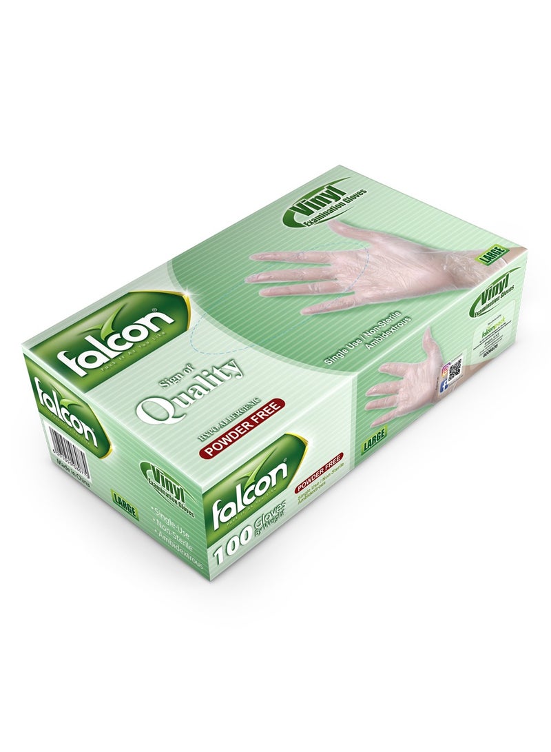 Falcon VINYL GLOVES VINYL GLOVES (L) POWDER FREE-1000 PC - Image 2