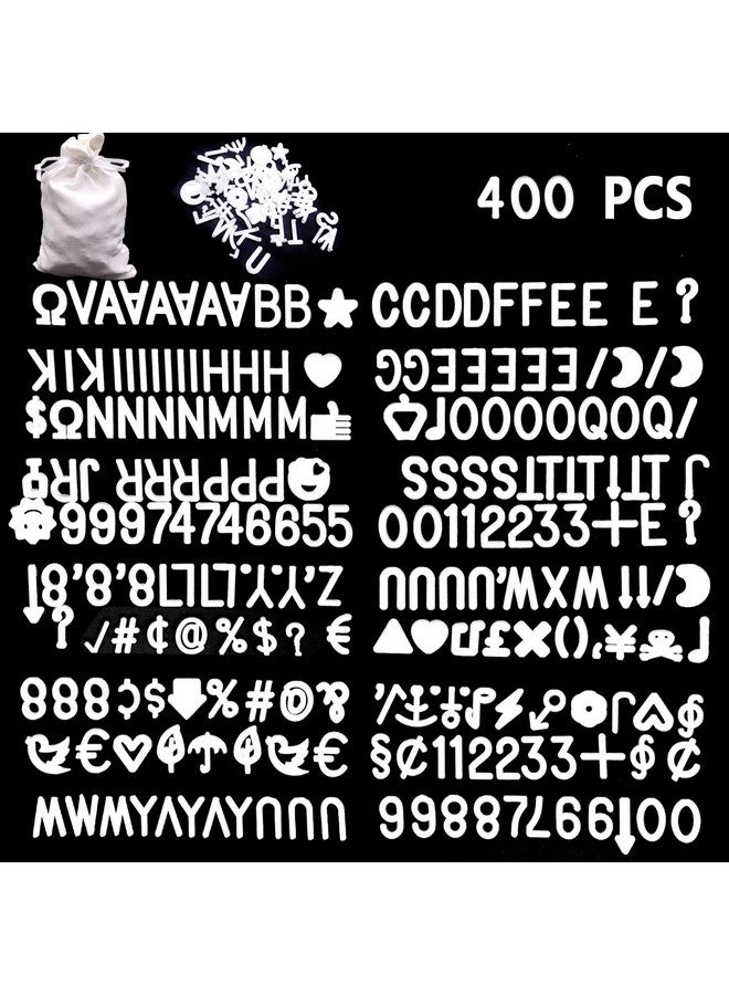 ACKLLR 400 Characters White Letter Set For Changeable Felt Letter Boards, 3/4 Inch Letters With Gift Cloth Bag Including Numbers, Symbols,Letters  - Image 1