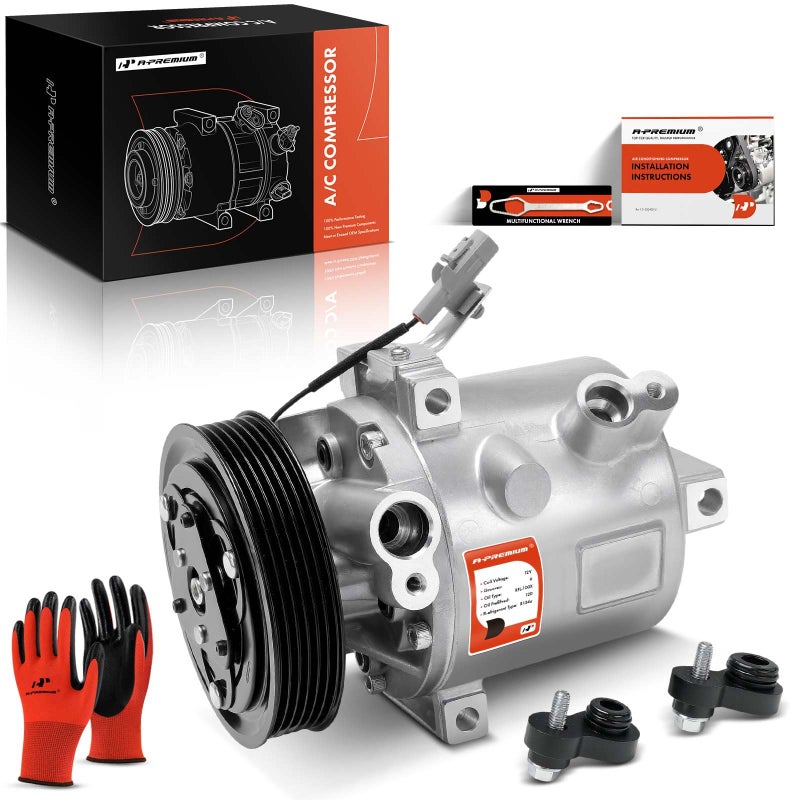 A-Premium ضاغط مكيف هواء APremium مع قابض متوافق مع ميتسوبيشي ميراچ 2014-2015-2017-2022 ميراچ G4 2017-2022 مع بكرة 6 أخاديد