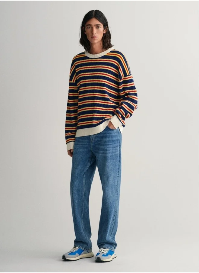 غانت Gant Multi Striped Crew Neck Sweater