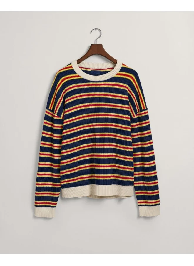 GANT Gant Multi Striped Crew Neck Sweater