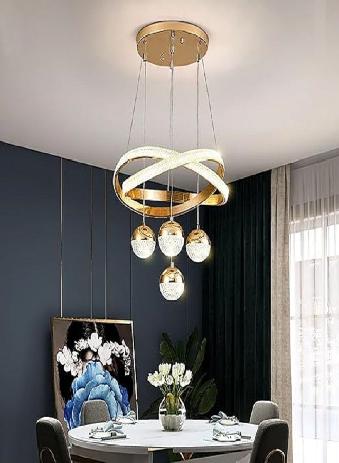 Modern Simple LED Three-color Dimmable Restaurant Chandelier Bedroom Living Room Corridor Hanging Ceiling Light Metal Lamp Body with Three Colors Available Luminous Top Plate Chandelier Regular Switch Control Three-color Dimming  - Image 5