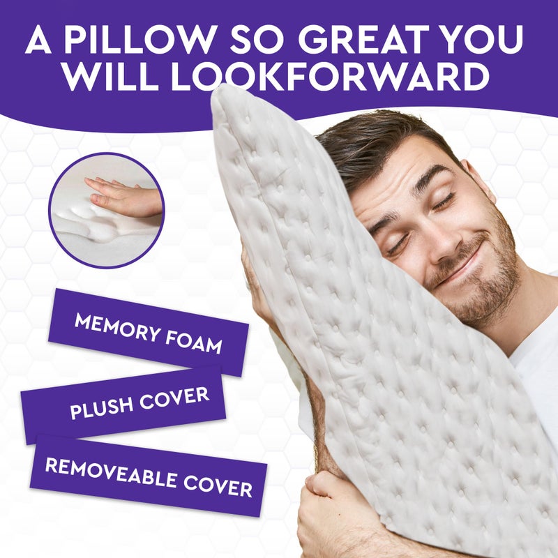 Slumberfy Side Sleeper Pillow Queen Size -Neck and Shoulder Pain Relief â€“ Adjustable Shredded Memory Foam - Cervical Shoulder Pillow for Back Sleepers - Ergonomic Orthopedic 19x29 inches - Image 4