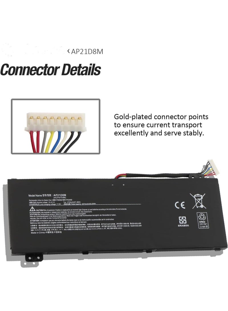 Terabyte بطارية AP21D8M متوافقة مع Acer Nitro V 15 ANV15-51، Nitro 16 AN16-51 بسعة 57.48Wh و 15.4V - Image 4