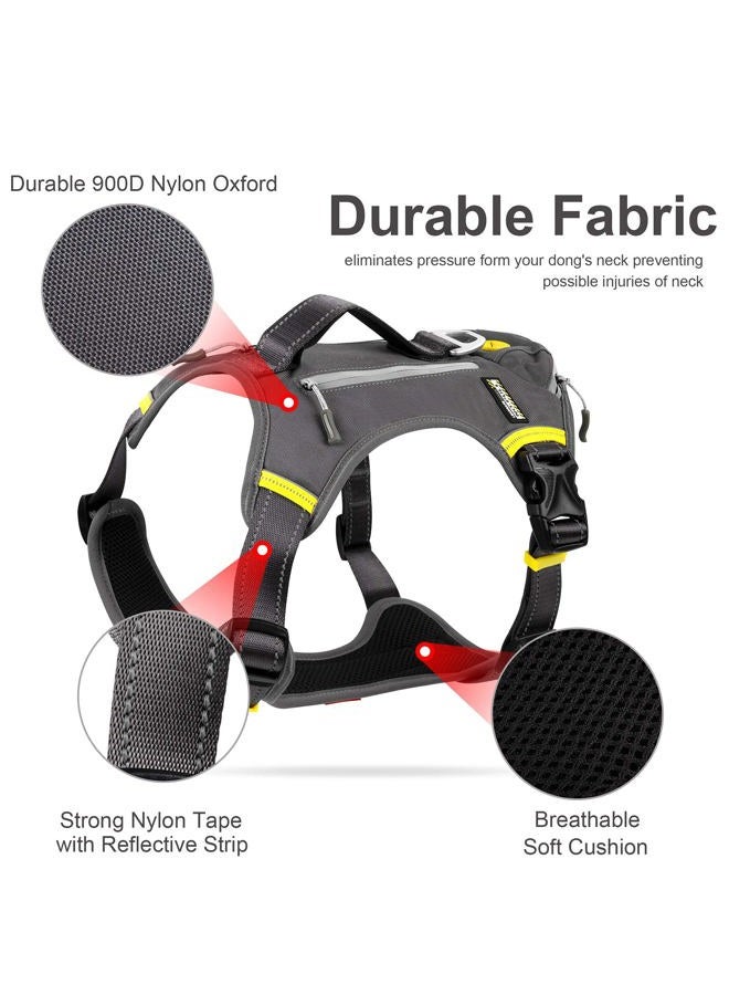 fida Dog Harness, Multi-Functional No-Pull Pet Vest Harness with Saddle Bags Backpack, Front Leash Clip, Adjustable Soft Padded Reflective No-Choke Dog Vest Heavy Duty for Medium & Small Dog, M, Black - Image 3