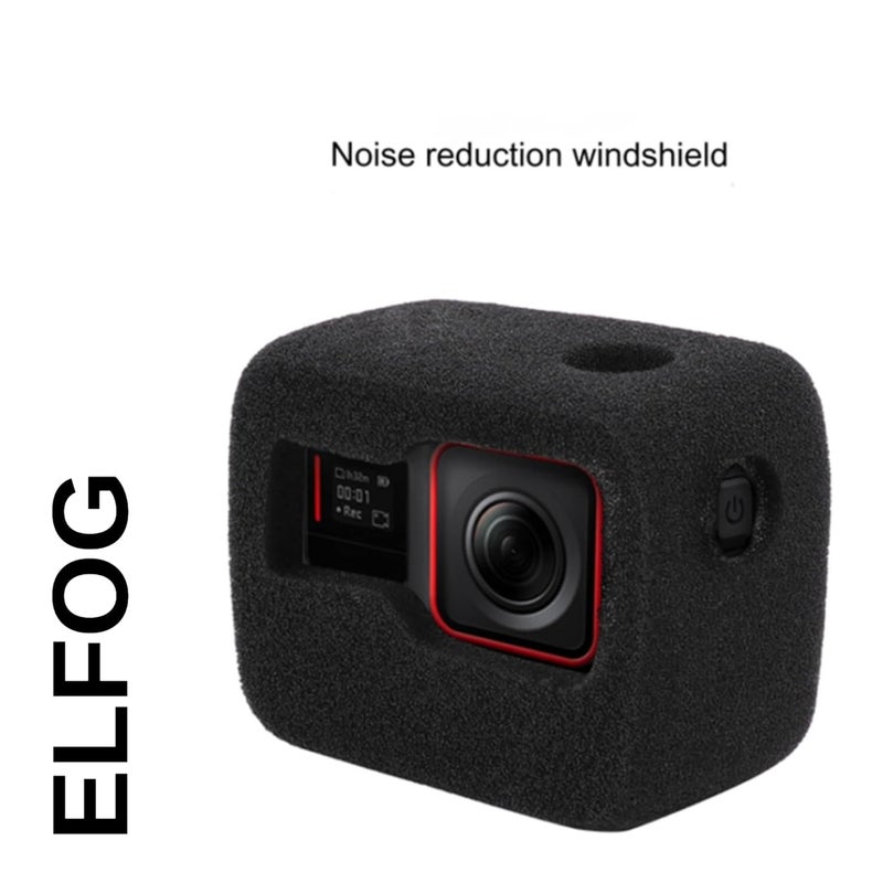 ELFOG Compatiable for Insta360 Ace Pro Sponge Foam Windshield Housing Case (Black) - Image 4