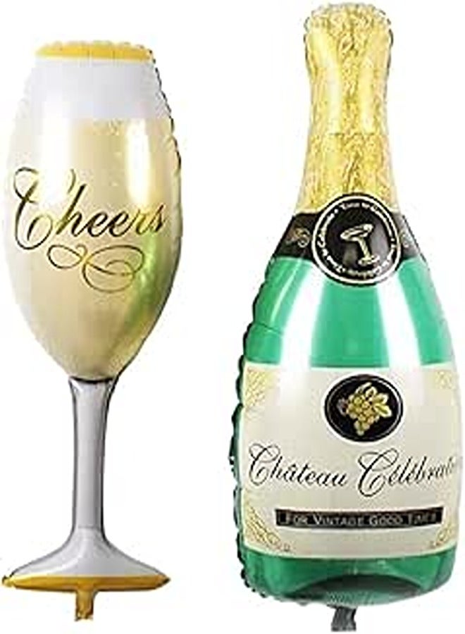 2pcs/lot Champagne Cup Beer Bottle Balloons Aluminium Foil Balloon Party Supplies