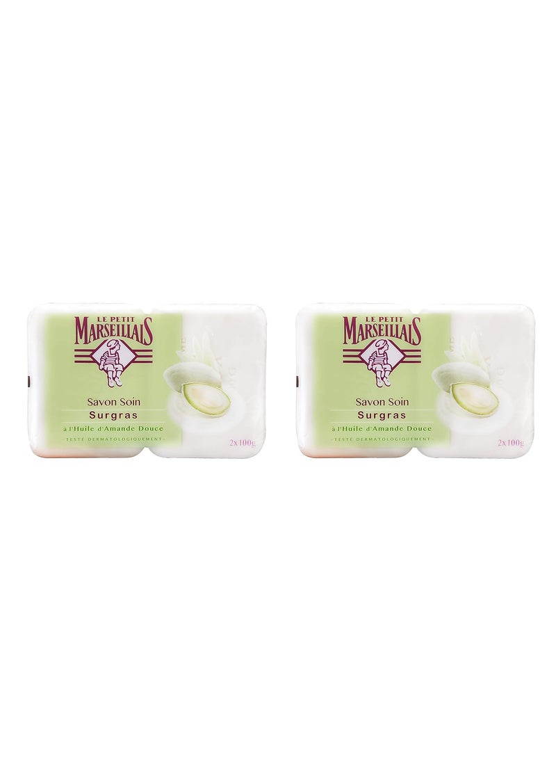 LE PETIT MARSEILLAIS - Le Petit Marseillais Savon Soin Surgras  French Surgras with Almond Oil Soap 2 Pack Total of 14oz - Image 1