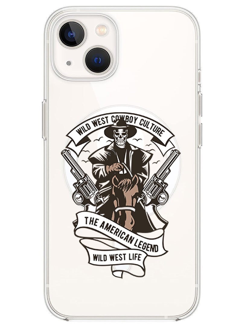 Theodor Magnetic Case for iPhone 14 6.1-inch Compatible with MagSafe Wireless Charging, Shockproof Phone Bumper Cover Wild west cowboy culture copy - Image 1