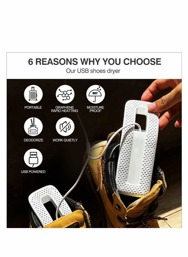 SYOSI Boot Dryer Shoe Dryer, Portable Footwear Dryers Machine using USB Technology can Dry and Deodorize Cleats, Shoes, Work Boots, Ski Boots, Socks, Gloves and More, Eliminate Bad Odor and sanitize Shoes!  - Image 3