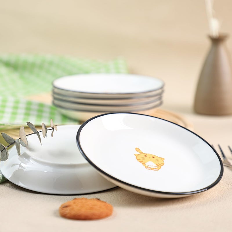 SOCOSY Super Cute Cartoon Animals Ceramic Sauce DishesSeasoning DishesSushi Soy Dipping BowlsAppetizer PlatesDessert PlatesLittle Cat Dog Feeding BowlsServing Dishes 6 PCSCat Body5 Inch - Image 5