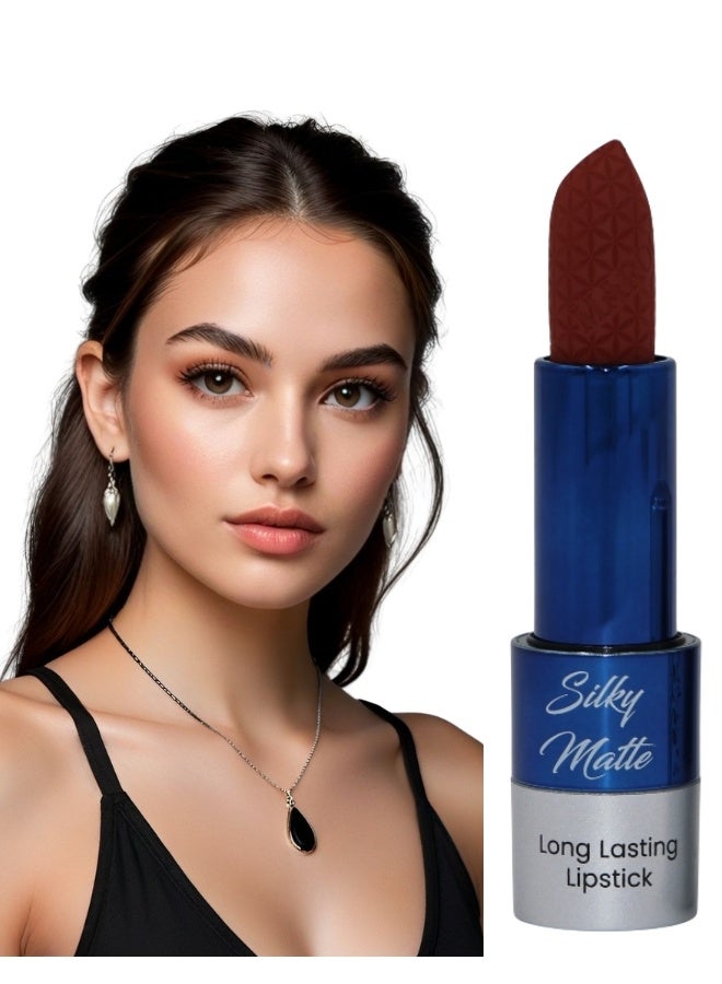 MAROOF Silky Matte Long Lasting Lipstick 3.8g, 14 Brown Delight - Image 1