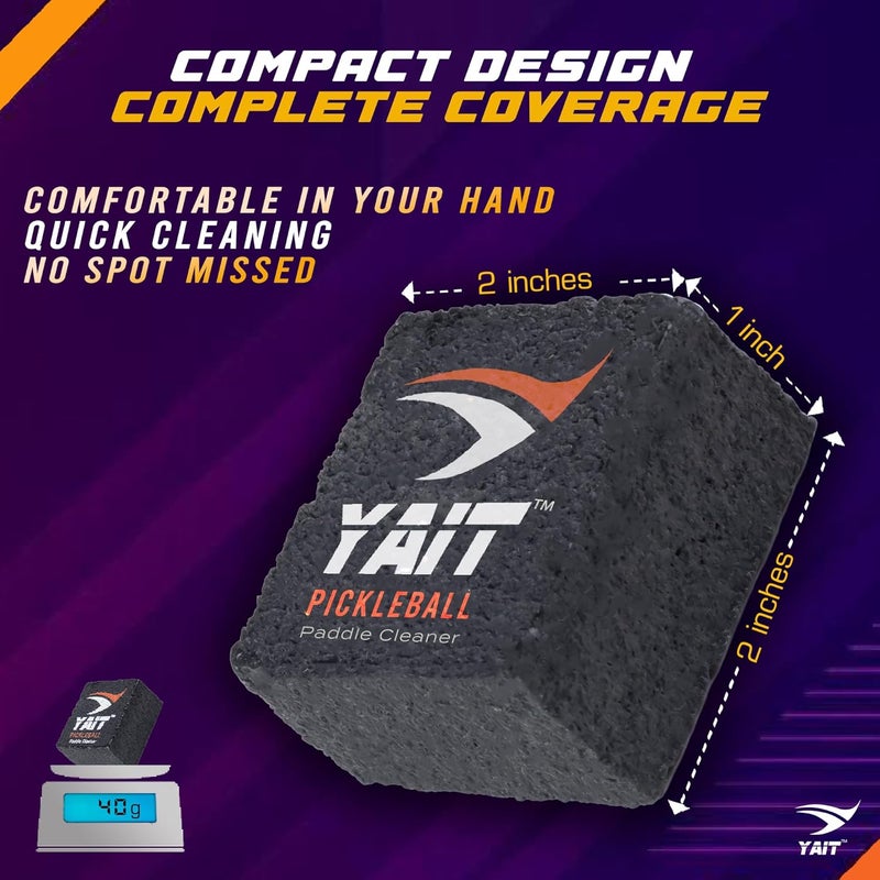 YAIT Sports Pickleball Paddle Rubber Eraser | Cleans and removes Dirt & Residue from Carbon Fiber Paddles | Restores Grit & Spin in 1 Minute | Compact & Portable Rubber Cleaner - Image 3
