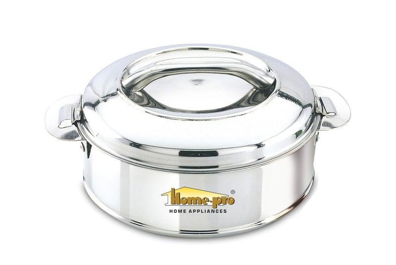Homepro Stainless Steel Classy Casserole Serving Bowl Hotpot Double Wall Insulated hot and Cold Keeps Food Fresh Food Safe 7500 ML Silver - Image 1