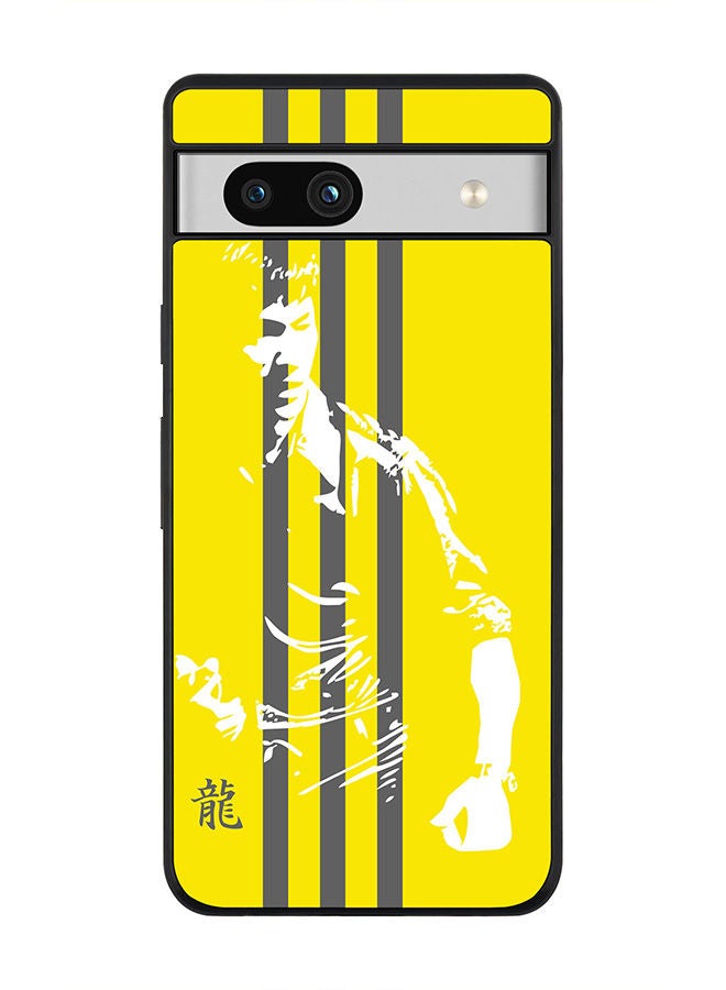 Stylizedd Rugged Black edge case for Google Pixel 7a 5G Slim fit Soft Case Flexible Rubber Edges Anti Drop TPU Gel Thin Cover -  Fighter - Bruce Lee - Image 1
