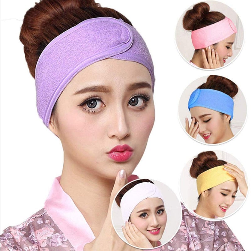 Ghelonadi GHELONADI 3 PC facial head band for womenNonSlip Stretchable Elasticized Facial Headbandfacial bandFacial Spa HeadbandHead Wrap Stretch Towel Multicolour - Image 3