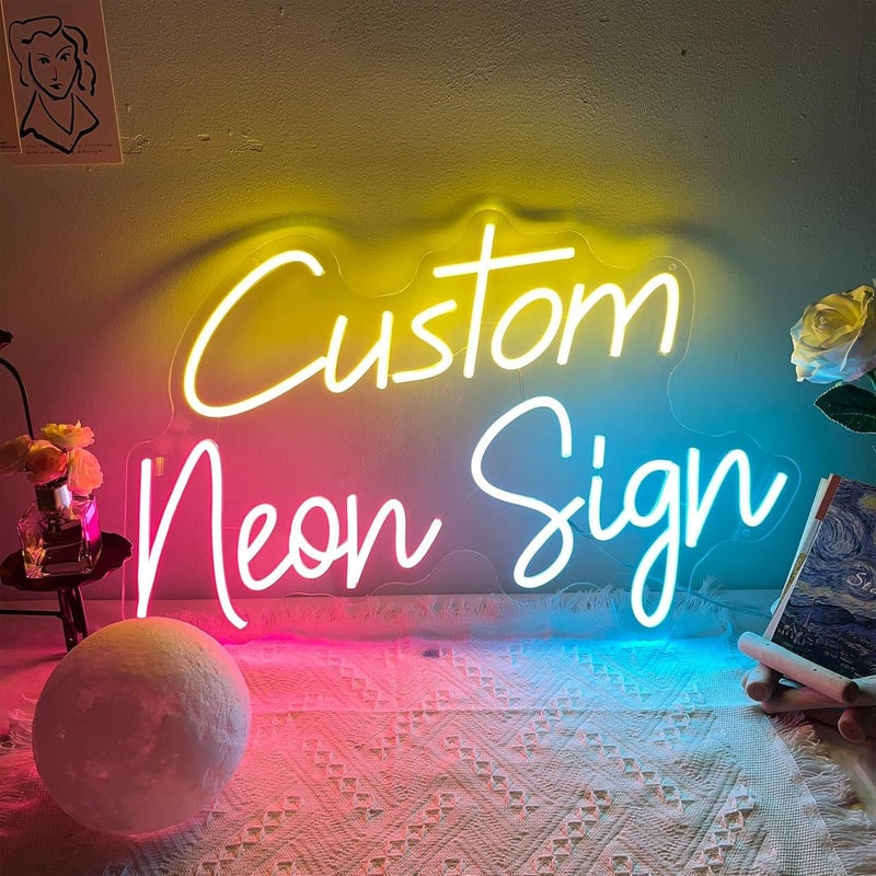 SIFTY COLLECTIONS Custom Neon Lights Signs Personalized Dimmable LED Neon Lights for Wedding Wall Decor Birthday Bar Party Business Logo or Name Signs Unique Birthday Gift or Company Signs  - Image 1