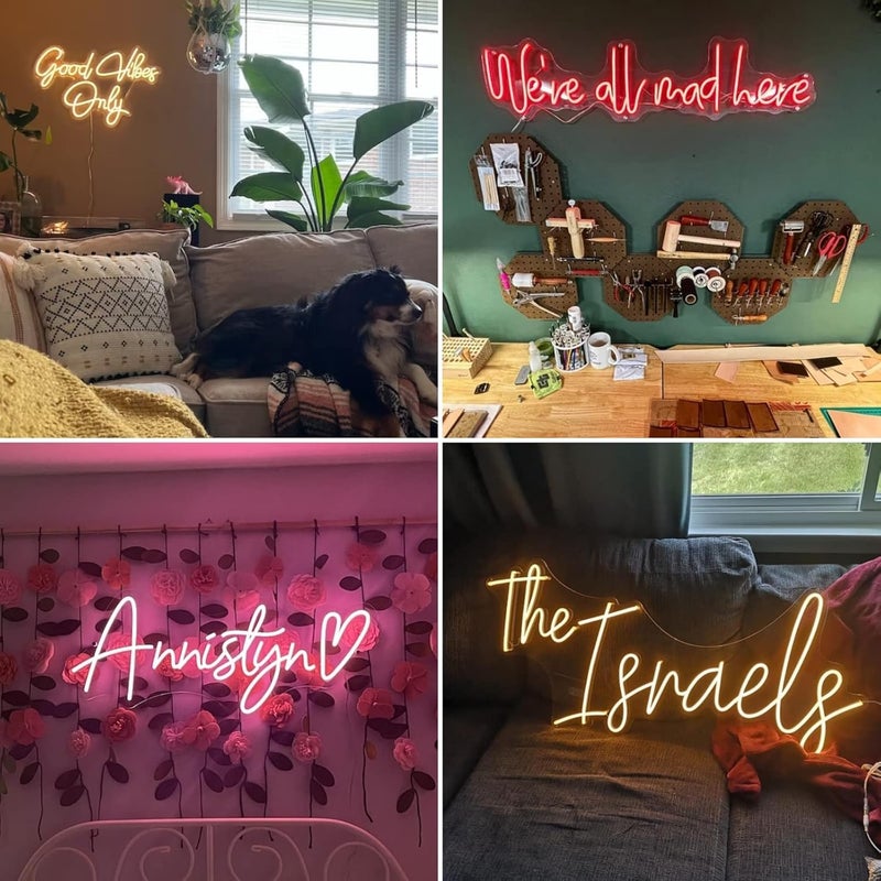 SIFTY COLLECTIONS Custom Neon Lights Signs Personalized Dimmable LED Neon Lights for Wedding Wall Decor Birthday Bar Party Business Logo or Name Signs Unique Birthday Gift or Company Signs  - Image 3