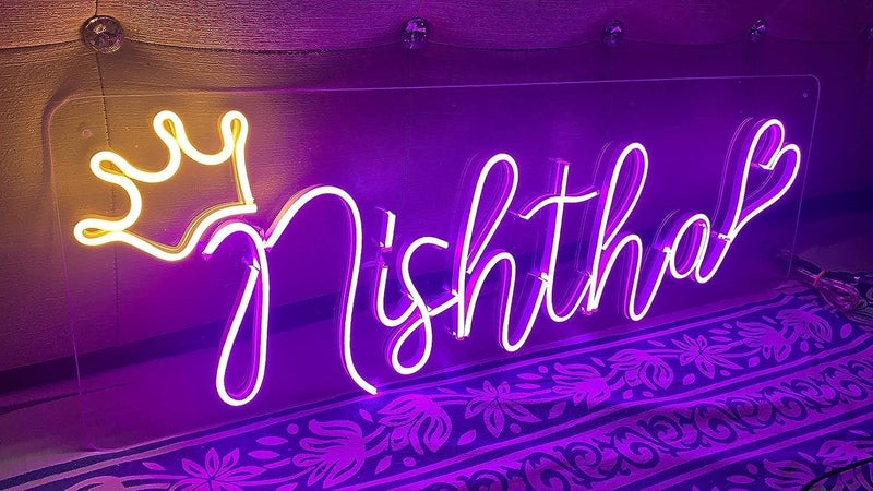 SIFTY COLLECTIONS Custom Neon Lights Signs Personalized Dimmable LED Neon Lights for Wedding Wall Decor Birthday Bar Party Business Logo or Name Signs Unique Birthday Gift or Company Signs  - Image 5