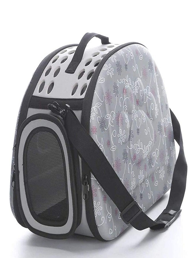 Petlicious & More® Portable Foldable (Grey) Pet Carry Bag Travel Shoulder Puppy Cat Outdoor Carrier Soft EVA Breathable Handbag (17 x 13 Inches) Pet Carrier - Image 1