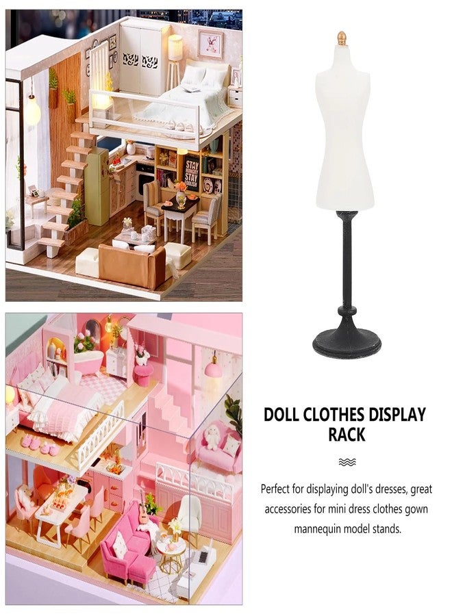 Jowxsx شكل فستان مصغر أبيض 1/24 دمية ديكور منزل الدمى، مجموعة منزل دمى DIY - Image 3