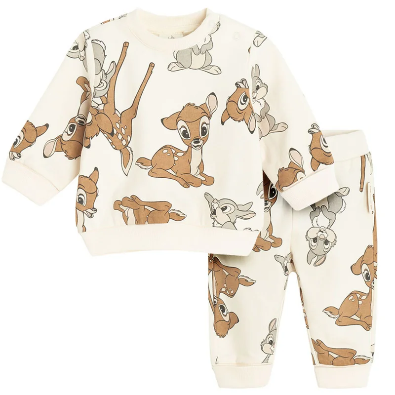 كول كلوب طقم رياضي قطني كريمي