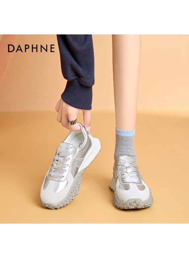 Daphne Thick-soled Casual Shoes Women's Spring/summer New German Training Shoes All-match Breathable Sports Shoes Women's Shoes Silver 35 - Image 1