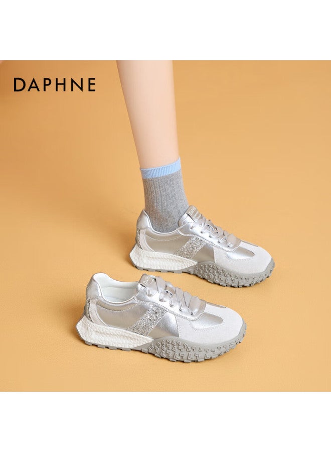 Daphne Thick-soled Casual Shoes Women's Spring/summer New German Training Shoes All-match Breathable Sports Shoes Women's Shoes Silver 35 - Image 2