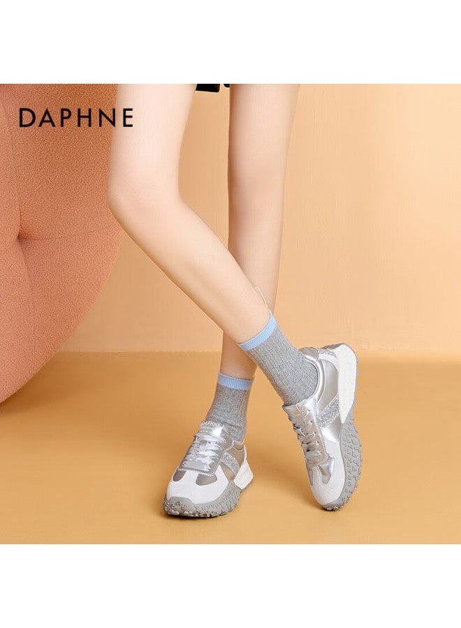 Daphne Thick-soled Casual Shoes Women's Spring/summer New German Training Shoes All-match Breathable Sports Shoes Women's Shoes Silver 35 - Image 5