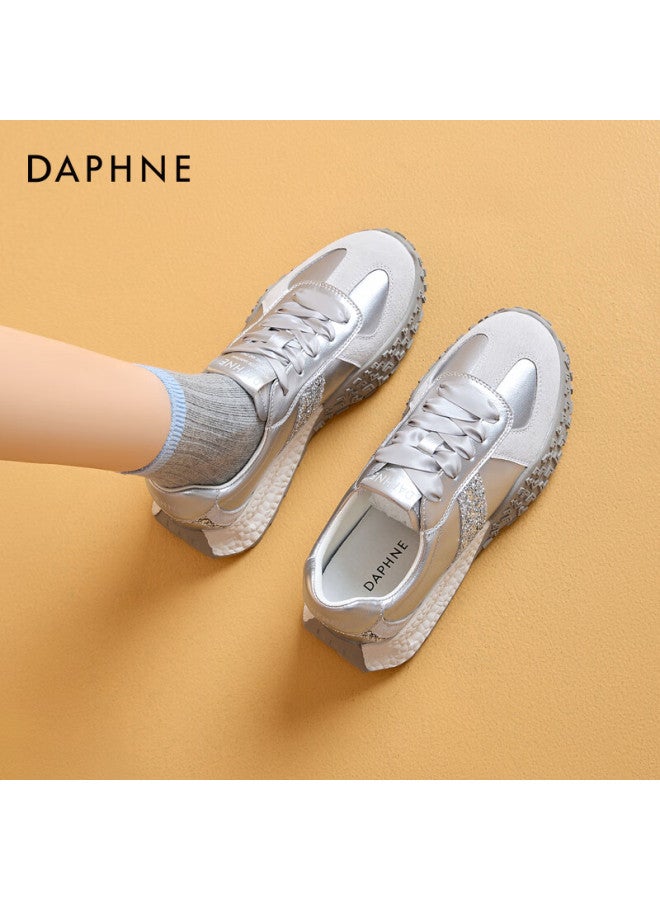 Daphne Thick-soled Casual Shoes Women's Spring/summer New German Training Shoes All-match Breathable Sports Shoes Women's Shoes Silver 35 - Image 3