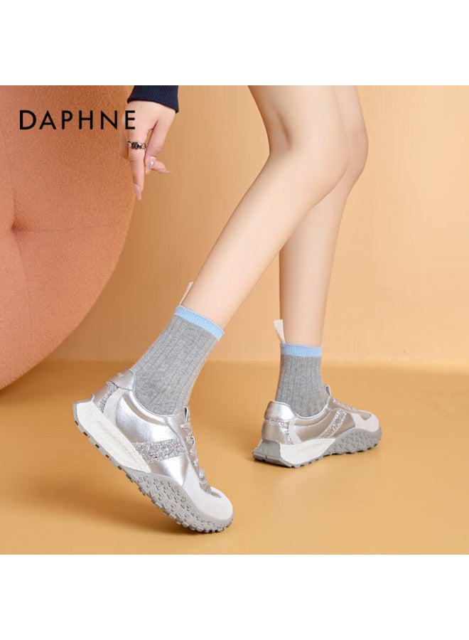 Daphne Thick-soled Casual Shoes Women's Spring/summer New German Training Shoes All-match Breathable Sports Shoes Women's Shoes Silver 35 - Image 4