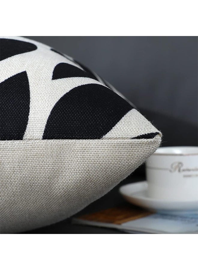 DUNISO Set of 4 Throw Pillow Covers 18x18 Inch, Pillow Covers,Squar Pillow Covers， Boho Modern Farmhouse Neutral Decorative Pillowcases Linen Cushion Case for Couch, Bed, Home Decor - Image 4