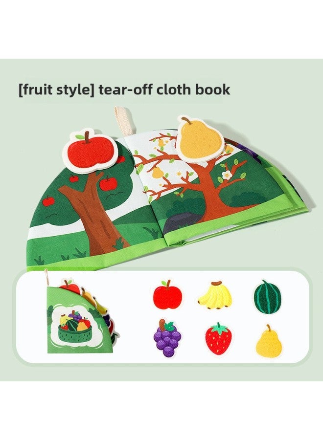 Baby Tear Book Baby Cloth Book Matching Quiet Book Tear Washable Fabric 1 Cartoon Velcro 2 Toy-Color:Tearable Patch Book  - Image 1