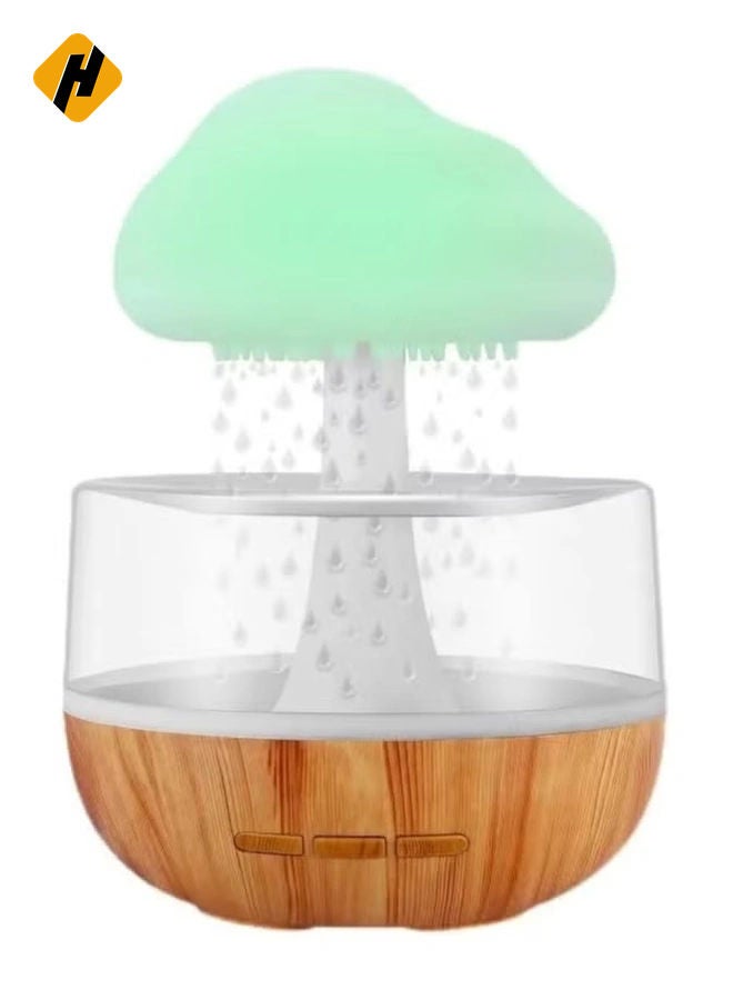 HuHa Raining Cloud Night Light Aromatherapy Essential Oil Diffuser Micro Humidifier Desk Fountain Bedside Sleeping Relaxing Mood Water Drop Sound - Image 1