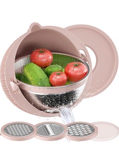 4 in 1 Mixing Bowl Set,360° Kitchen Strainer,Fruit/Vegetable Salad Mixer,Suitable for Home/Restaurant(Pink) - pzsku/Z5858A1EFCF57B7F59E4CZ/45/_/1721118235/41376b2e-7132-4daf-97b8-8b55995d0a77