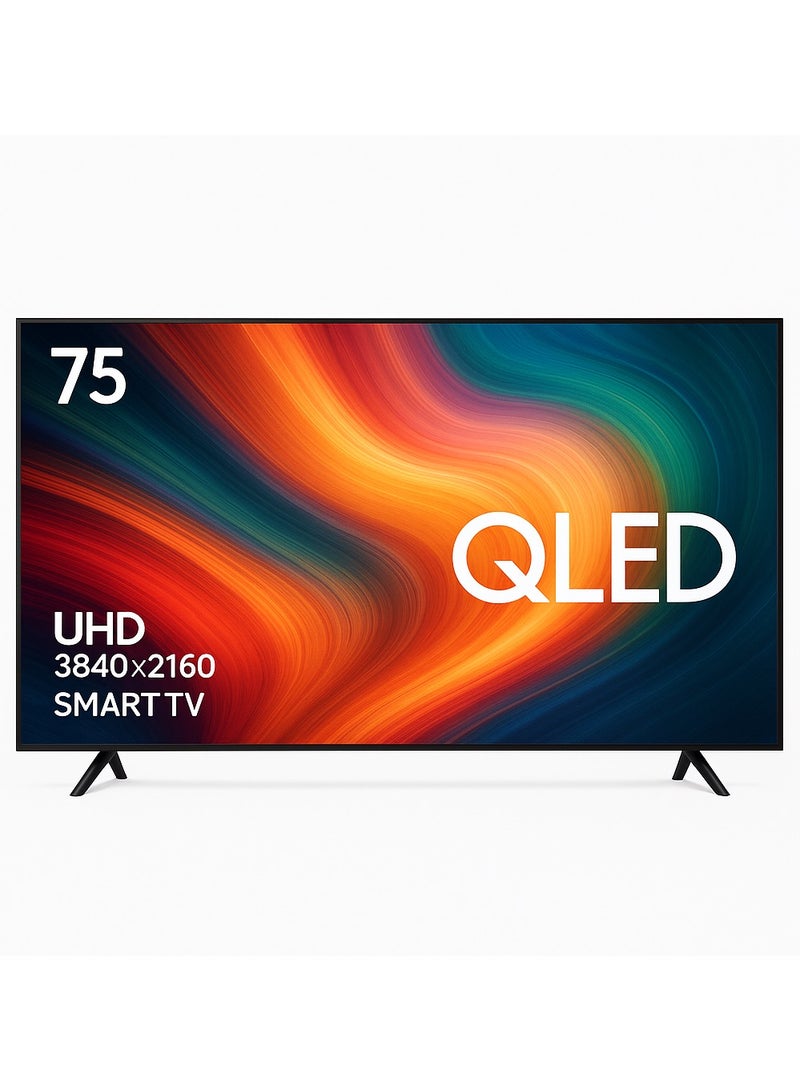 سرين شاشة سرين 75 بوصة سمارت QLED UHD، تصميم مسطح، نظام ويب أو إس، دقة 4K، لون أسود – الموديل SRET-75S4KWQ2 - Image 4