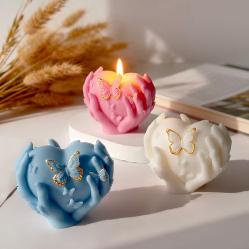 PEVOGON Heart-Holding Butterfly Candle Mold - Valentine's Day Silicone Mold for DIY Candle Making, Soap, and Resin Crafts - Image 3