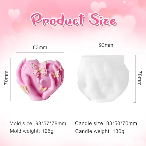 PEVOGON Heart-Holding Butterfly Candle Mold - Valentine's Day Silicone Mold for DIY Candle Making, Soap, and Resin Crafts - Image 2