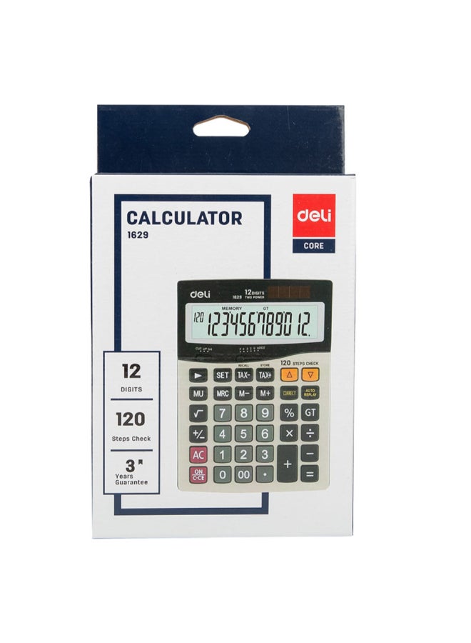 ديلي آلة حاسبة مكتبية 12 رقم مزدوجة الطاقة بوظيفة حساب الضرائب ألوان متعددة 3.8 × 13.7 × 19 سم 146370 - Image 2