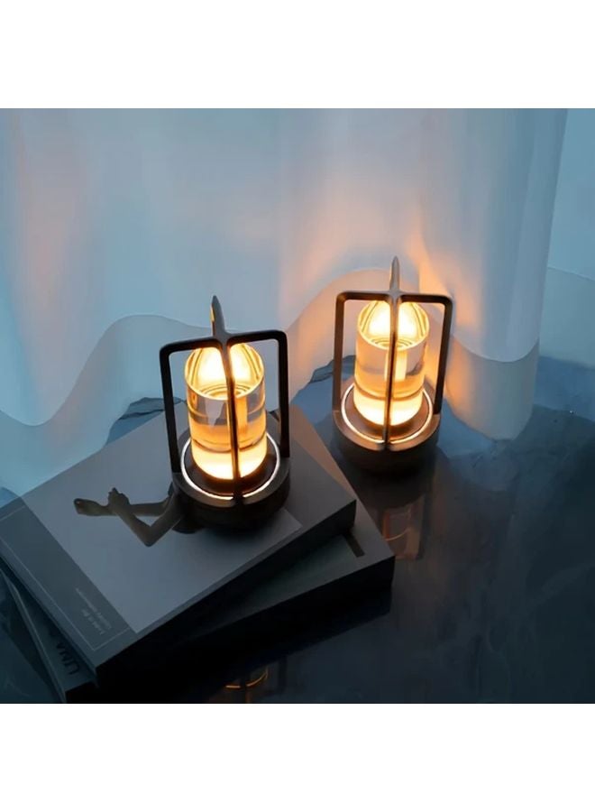 مصبح طاولة بلوري قابل للشحن 2000 مللي أمبير LED يعمل باللمس مع تخفيف الإضاءة للداخل والخارج - Image 5